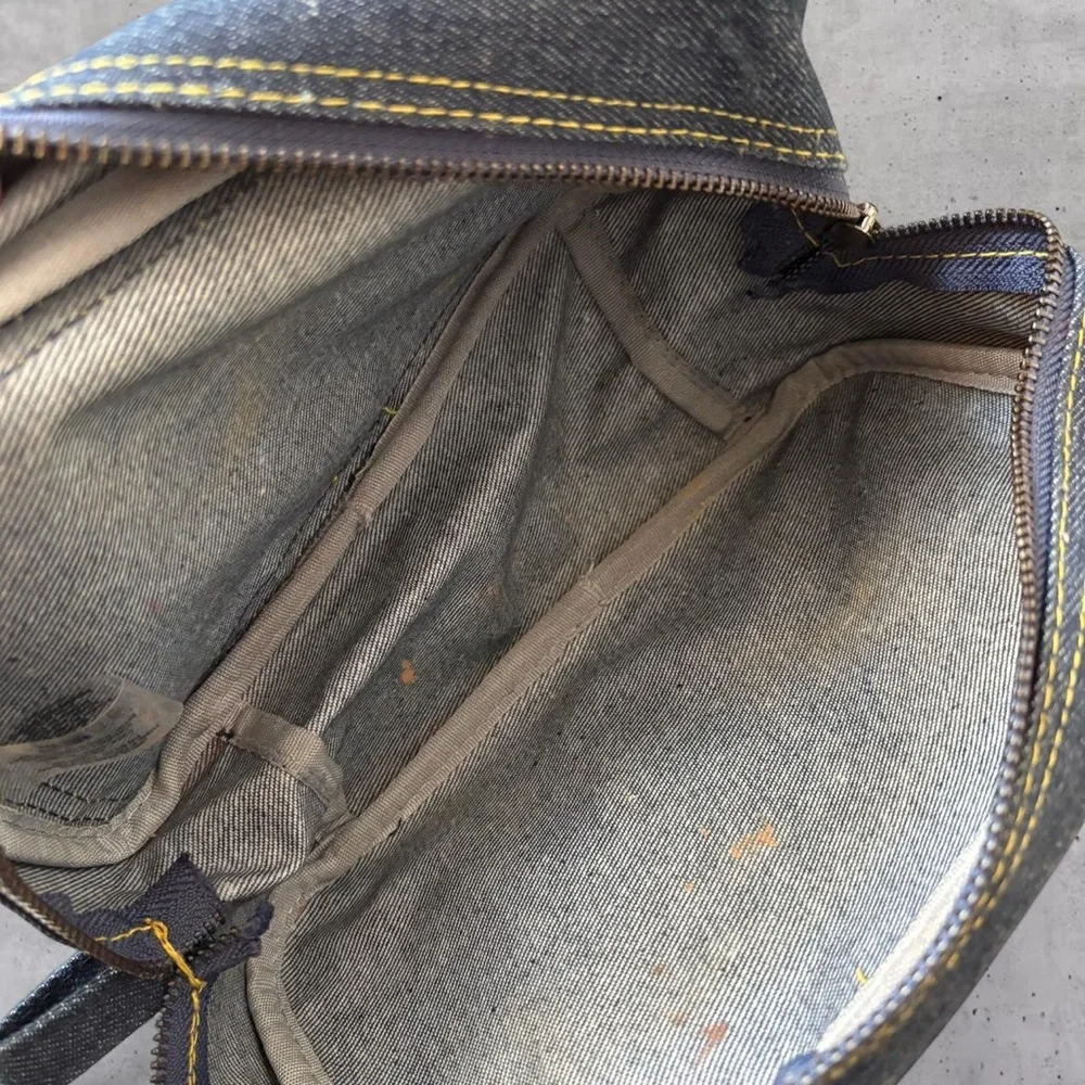 Jean Paul Gaultier Toiletry Bag Denim JPG Dopp Kit Travel Case Makeup Bag